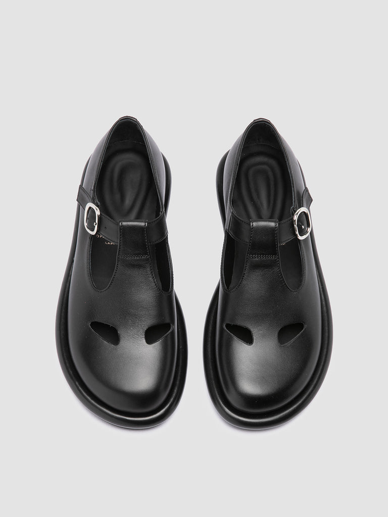 ESTENS 106 - Black Leather T-Bar Shoes Women Officine Creative - 2