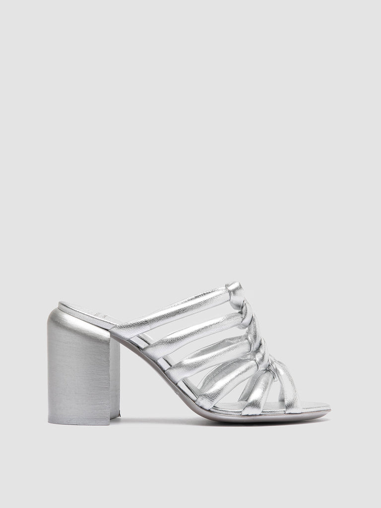 ESTHER 026 - Silver Leather Slide Sandals Women Officine Creative - 1