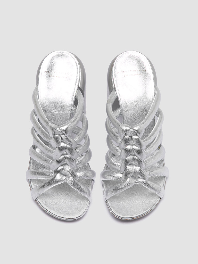 ESTHER 026 - Silver Leather Slide Sandals Women Officine Creative - 2