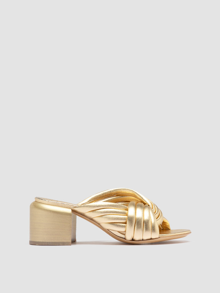ETHEL 022 - Gold Leather Slide Sandals Women Officine Creative - 1