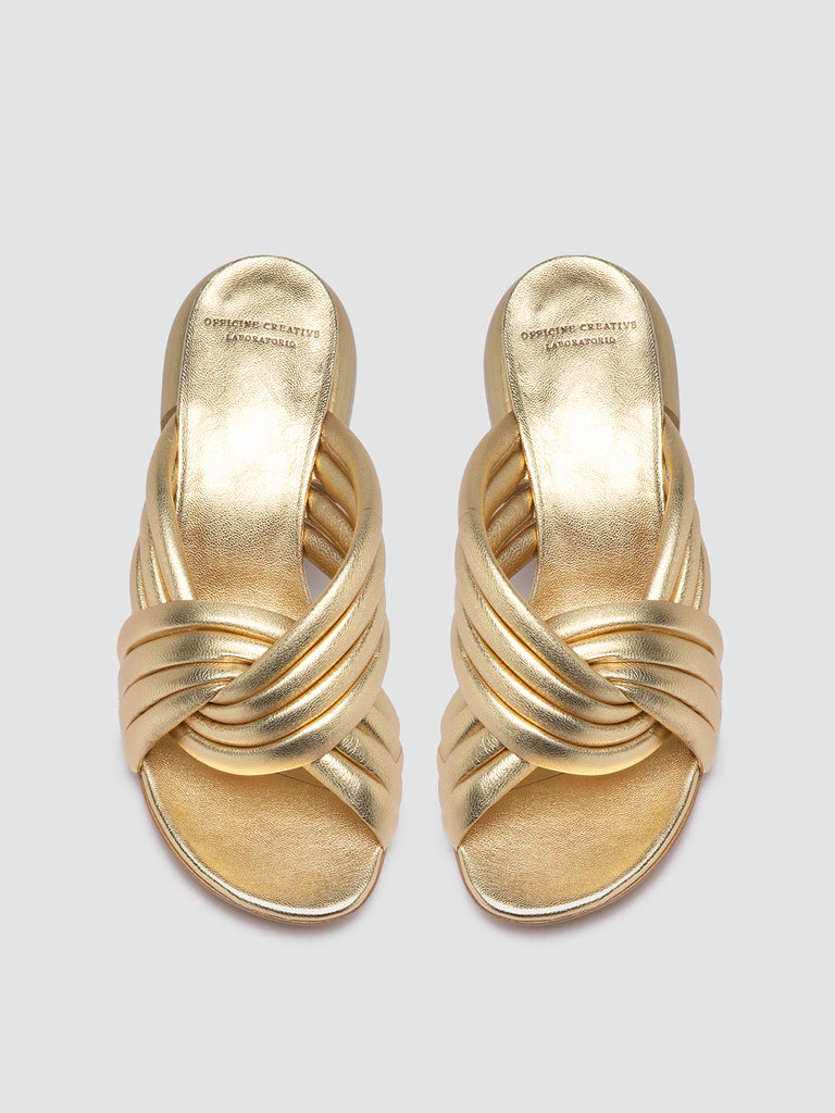 ETHEL 022 - Gold Leather Slide Sandals Women Officine Creative - 2