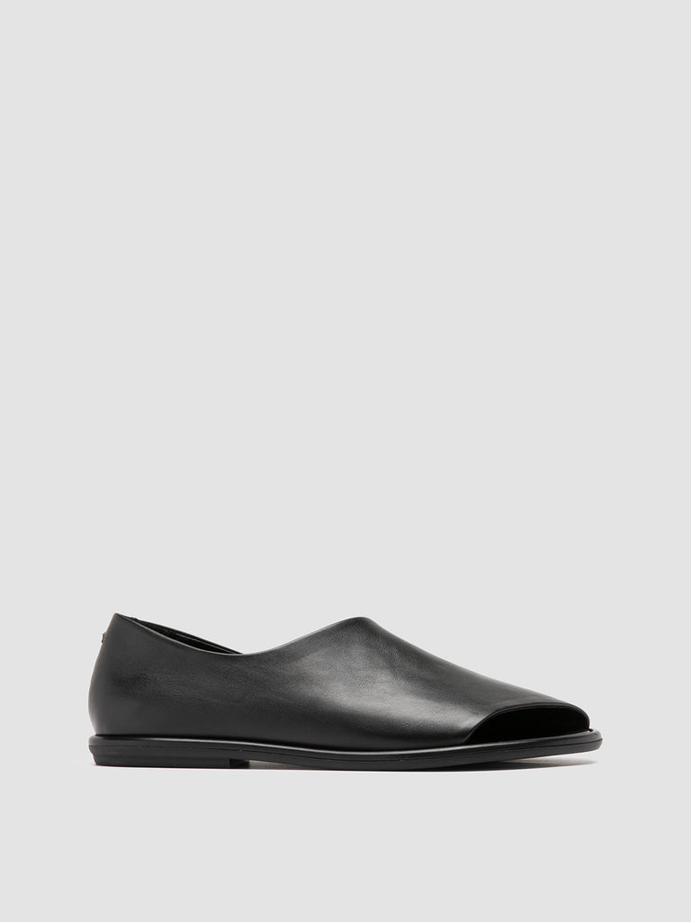 MIENNE 102 - Black Leather Peep Toe Shoes Women Officine Creative - 1