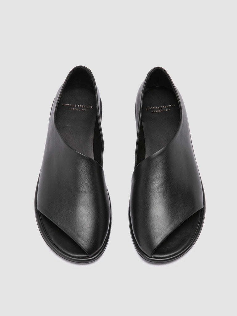 MIENNE 102 - Black Leather Peep Toe Shoes Women Officine Creative - 2
