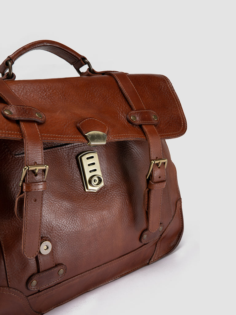 RARE 040 - Brown Leather Briefcase Men Officine Creative - 6