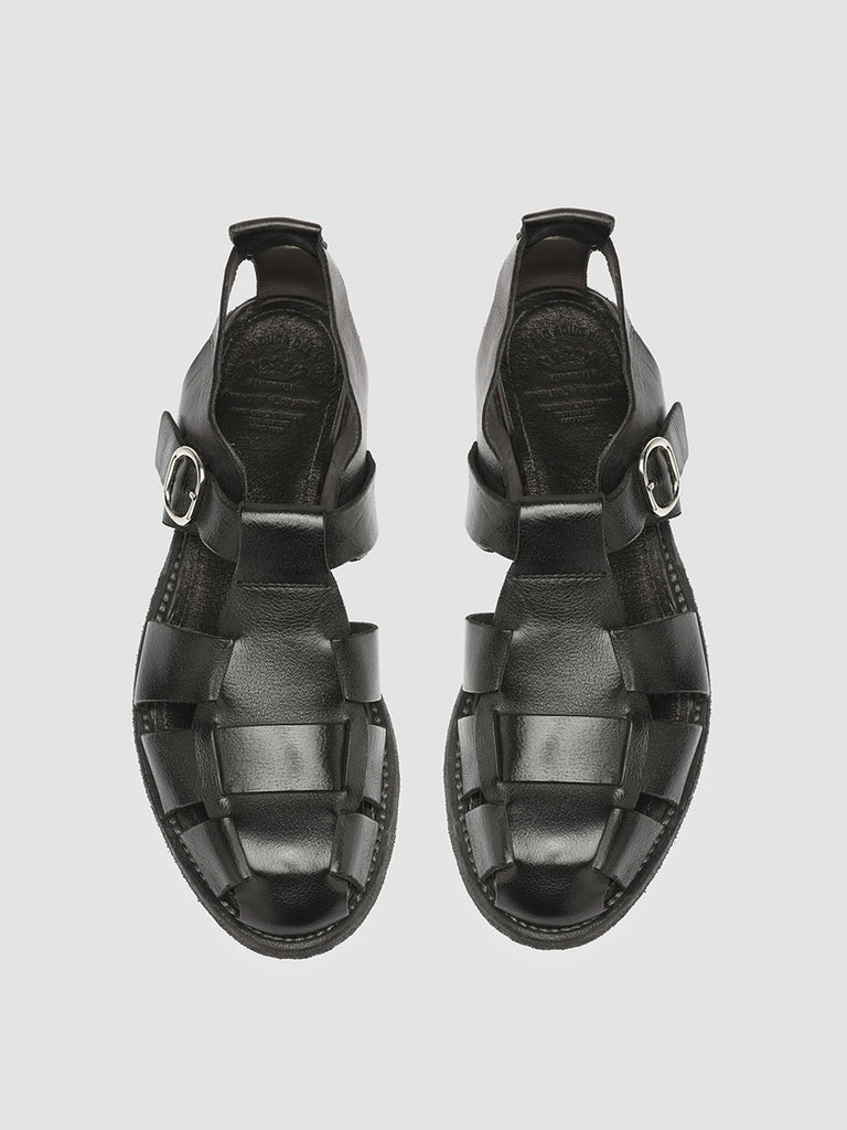 LEXIKON 536 - Black Leather Sandals Women Officine Creative - 2