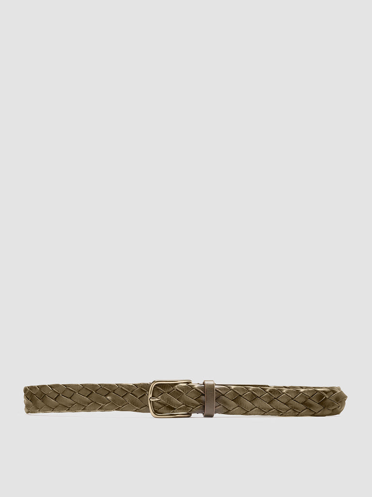 OC STRIP 21 - Cintura in Pelle Intrecciata Verde