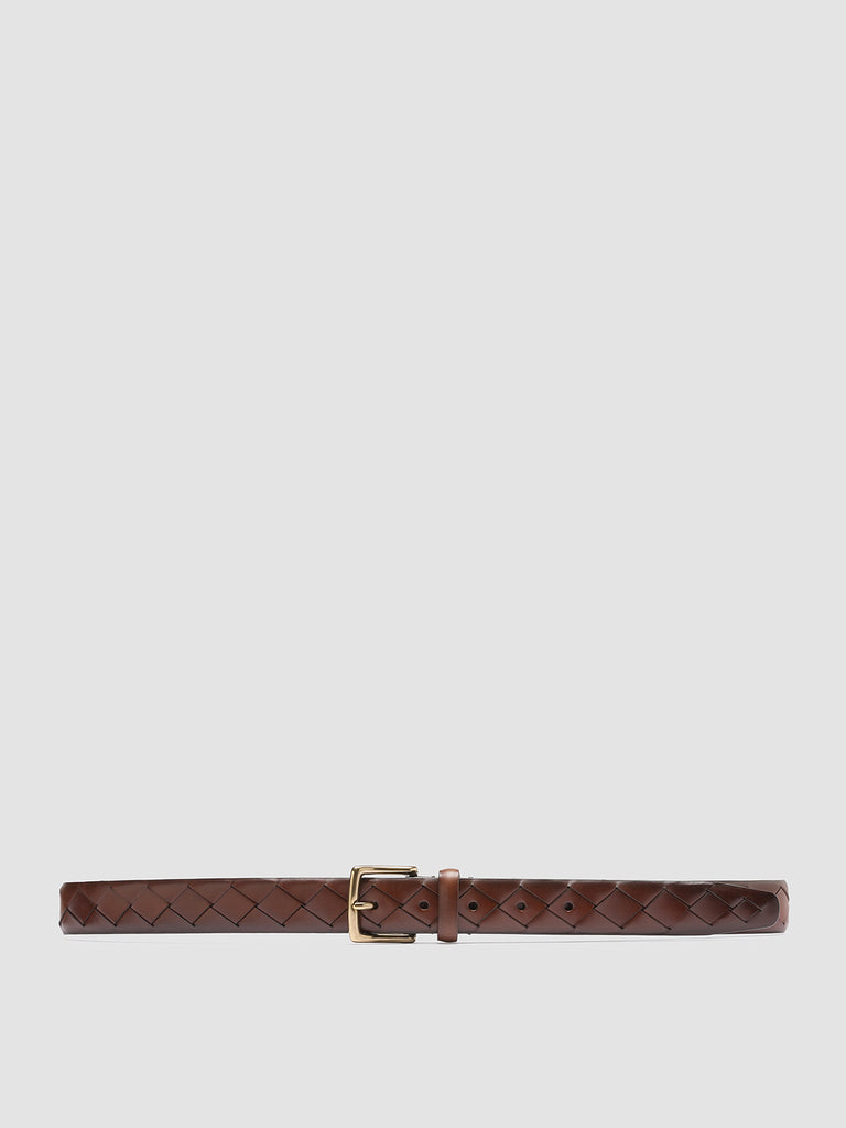 OC STRIP 29 - Cintura in Pelle Intrecciata Marrone