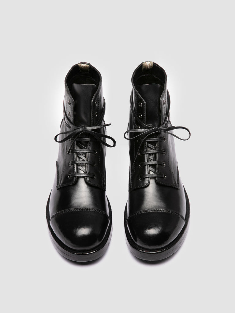 1633 02 - Stivali Stringati in Pelle Nera