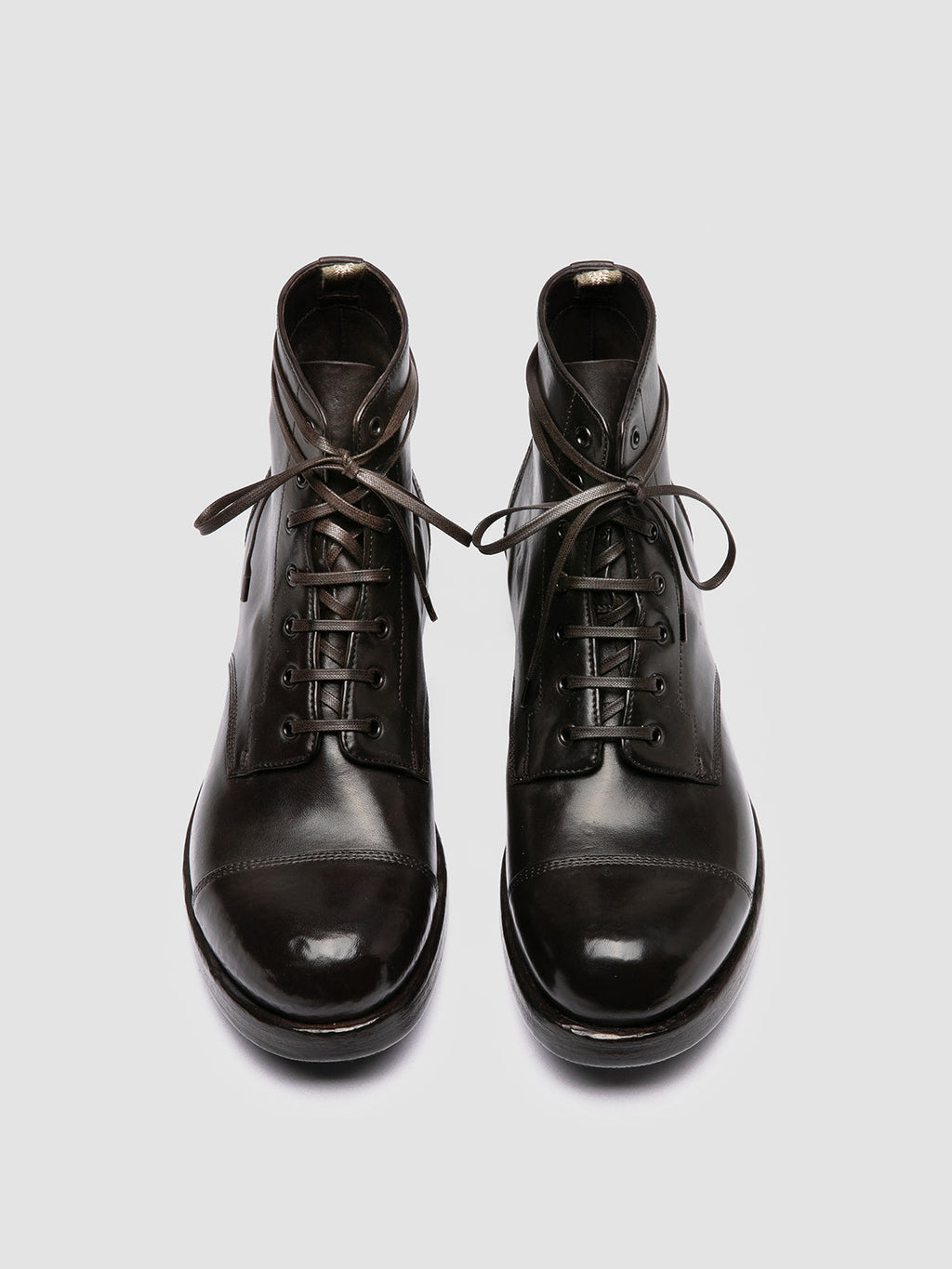 1633 02 - Stivali Stringati in Pelle Marrone