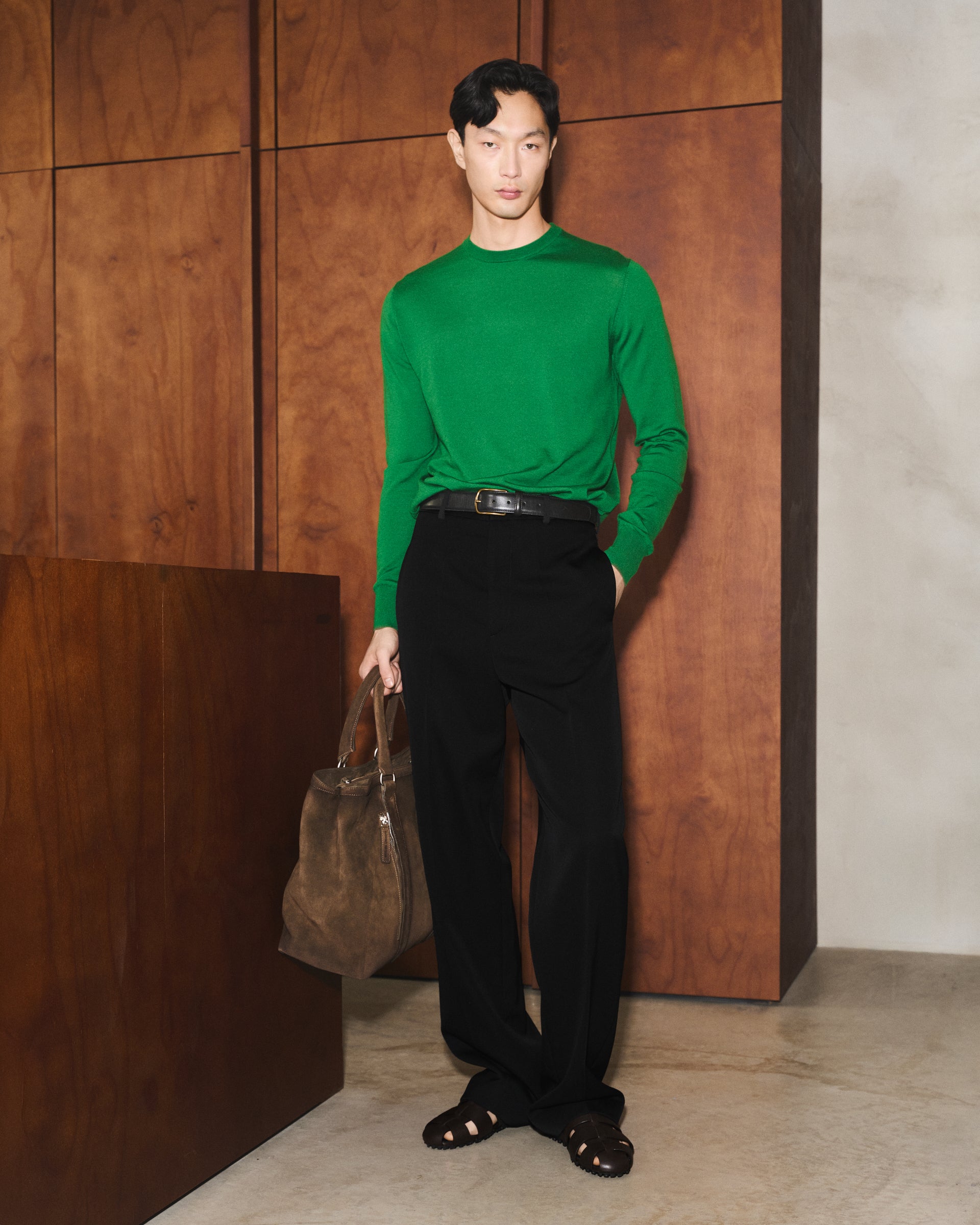 OFFICINE CREATIVE - Men's black leather sandals