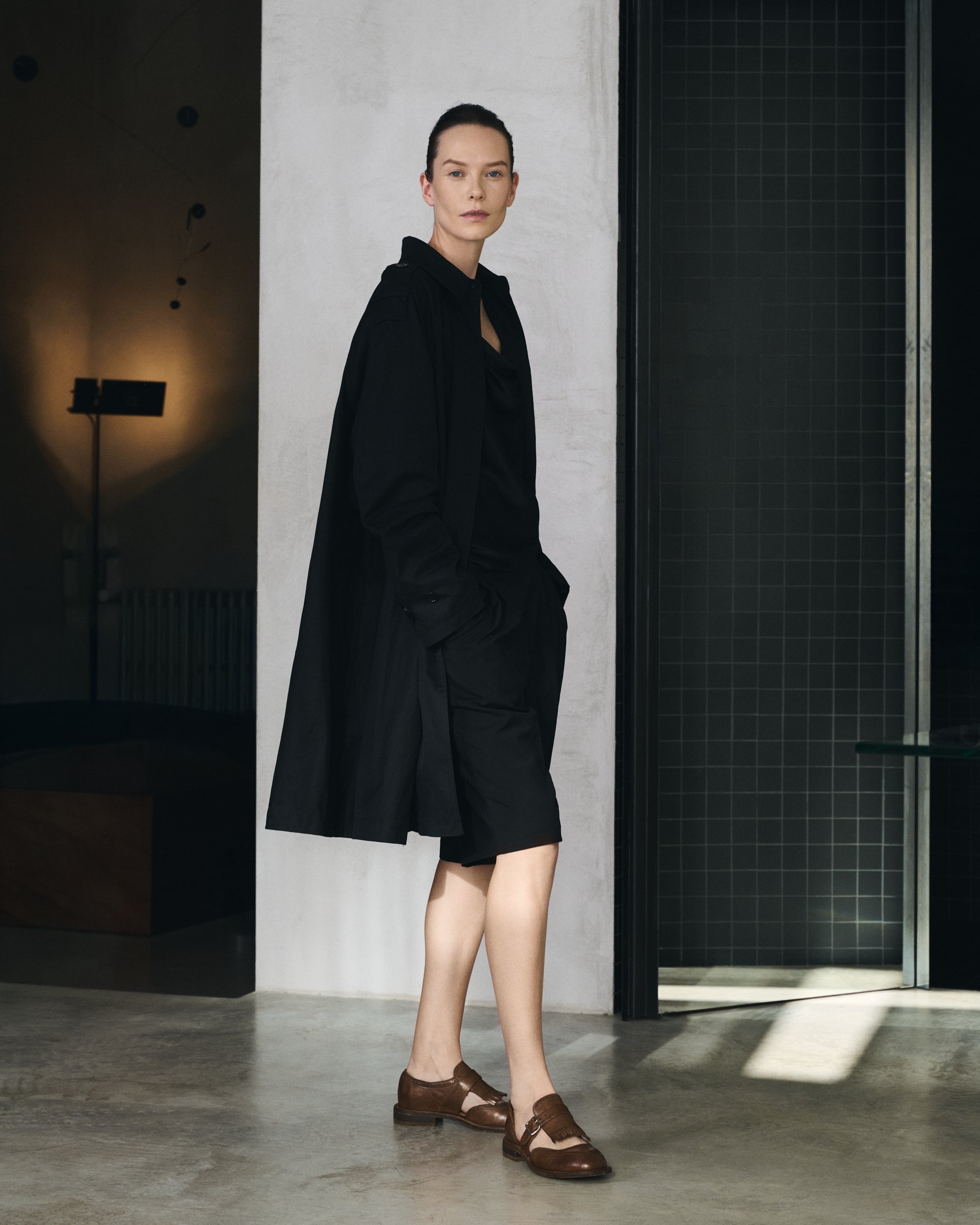 OFFICINE CREATIVE - Women's brown leather flat shoes