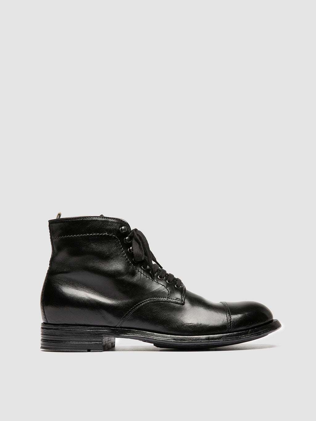 ADMIRAL 010 - Stivali Stringati in Pelle Nera
