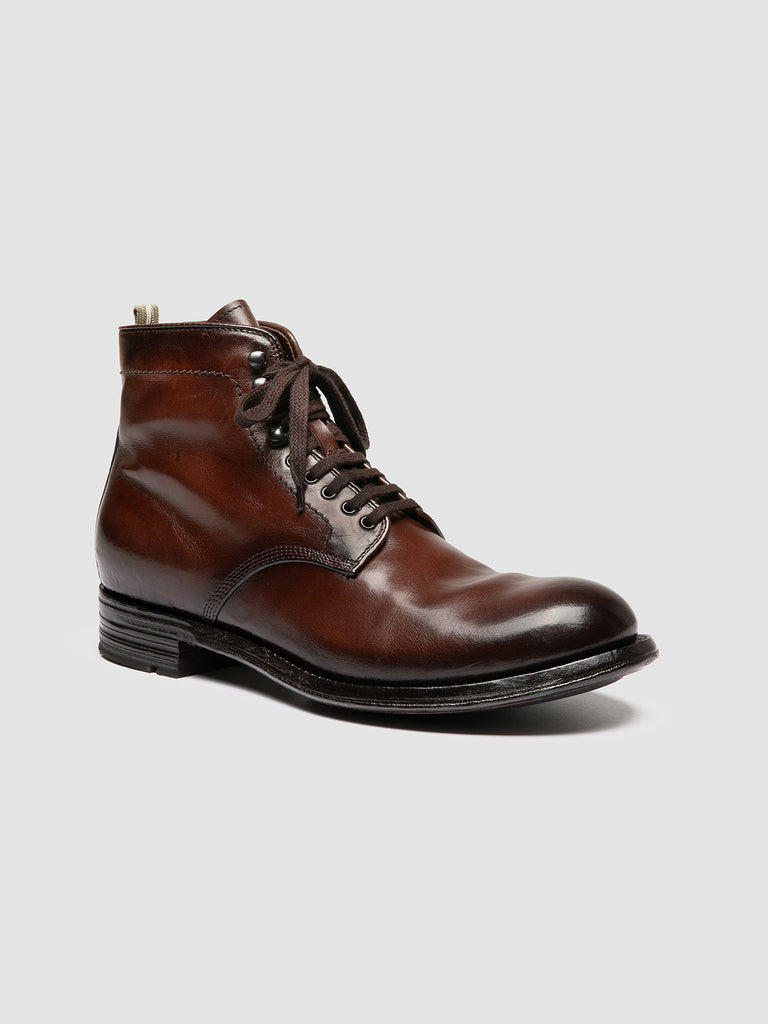ADMIRAL 009 - Stivali Stringati in Pelle Marrone