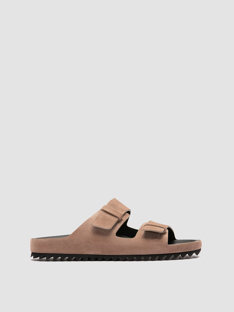 AGORÀ 010 - Taupe Suede Slide Sandals