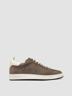 THE ANSWER 002 - Sneaker in Pelle e Pelle Scamosciata Color Tortora