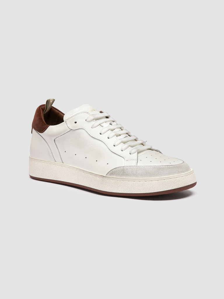 THE ANSWER 007 - Sneaker Basse in Camoscio e Pelle Bianca