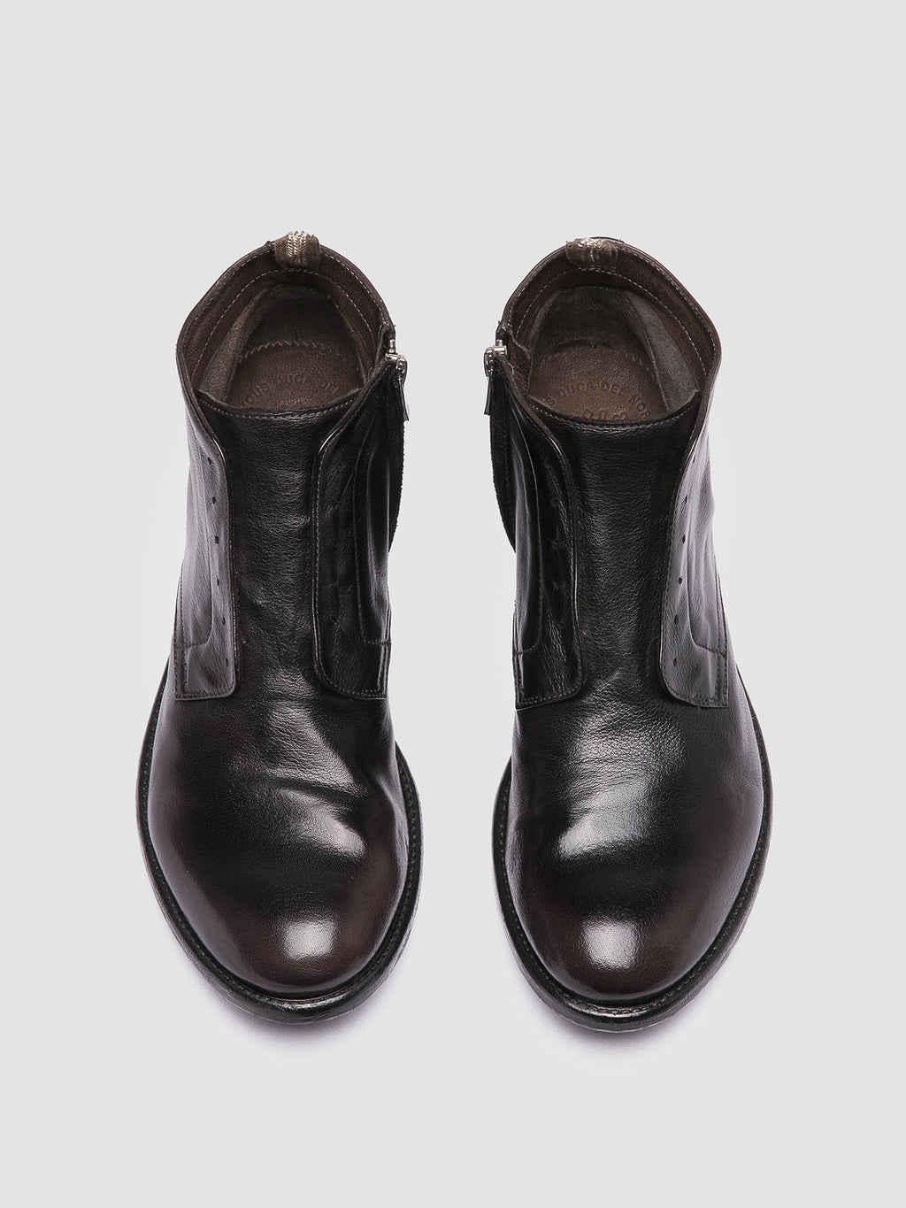 ARC 517 - Grey Leather Zipped Boots