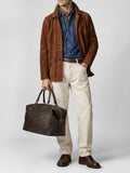 ARMOR 019 - Borsa da Viaggio in Pelle Marrone - thumb image 2,side view