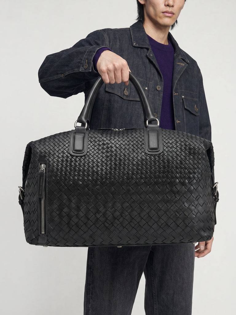 ARMOR 019 - Borsa da Viaggio in Pelle Nera