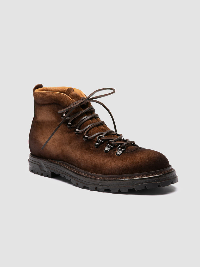 ARTIK 001 - Stivali Stringati in Pelle Scamosciata Marrone