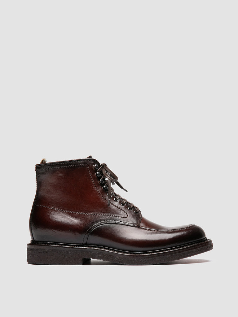 ASTON CREPE 004 - Stivali Stringati in Pelle Marrone