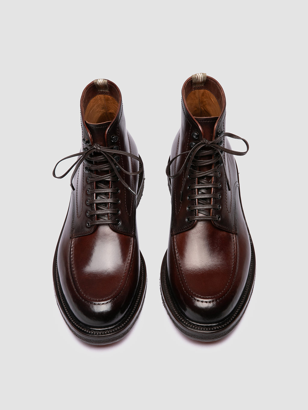ASTON CREPE 004 - Stivali Stringati in Pelle Marrone
