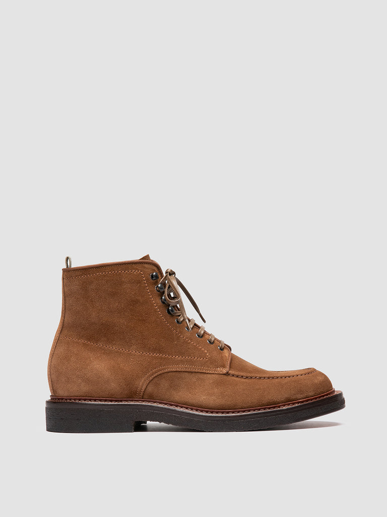 ASTON CREPE 004 - Stivali Stringati in Pelle Scamosciata Marrone
