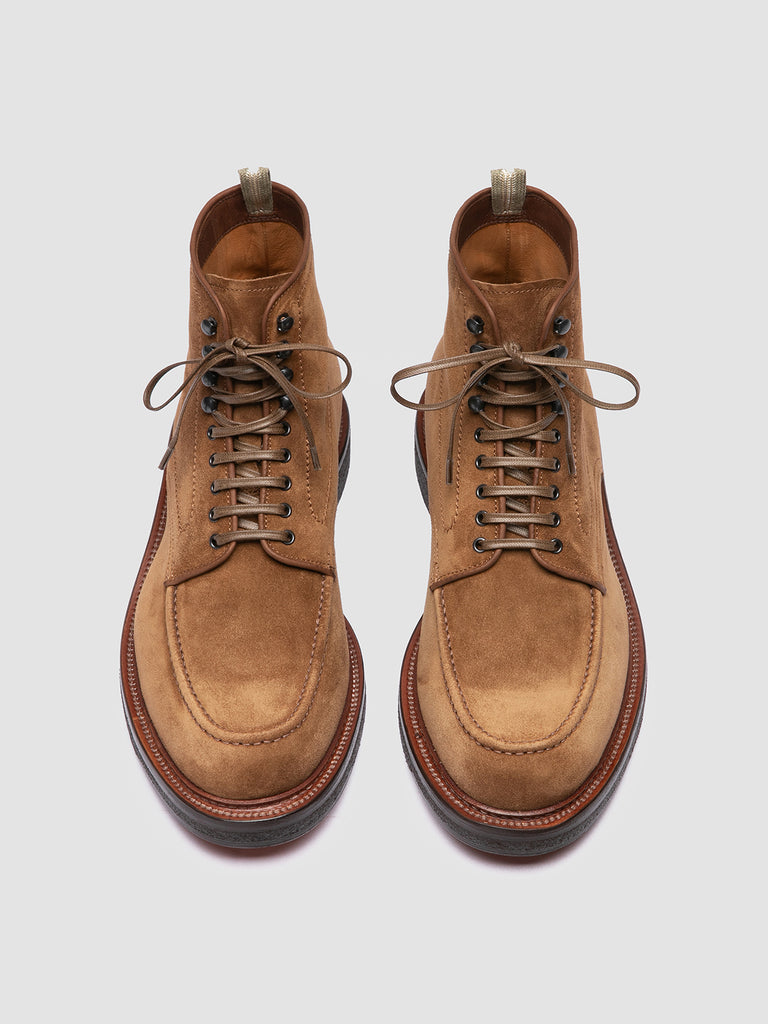 ASTON CREPE 004 - Stivali Stringati in Pelle Scamosciata Marrone