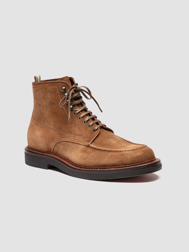 ASTON CREPE 004 - Stivali Stringati in Pelle Scamosciata Marrone