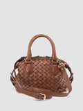 AURA 002 - Borsa con Manico in Pelle Marrone