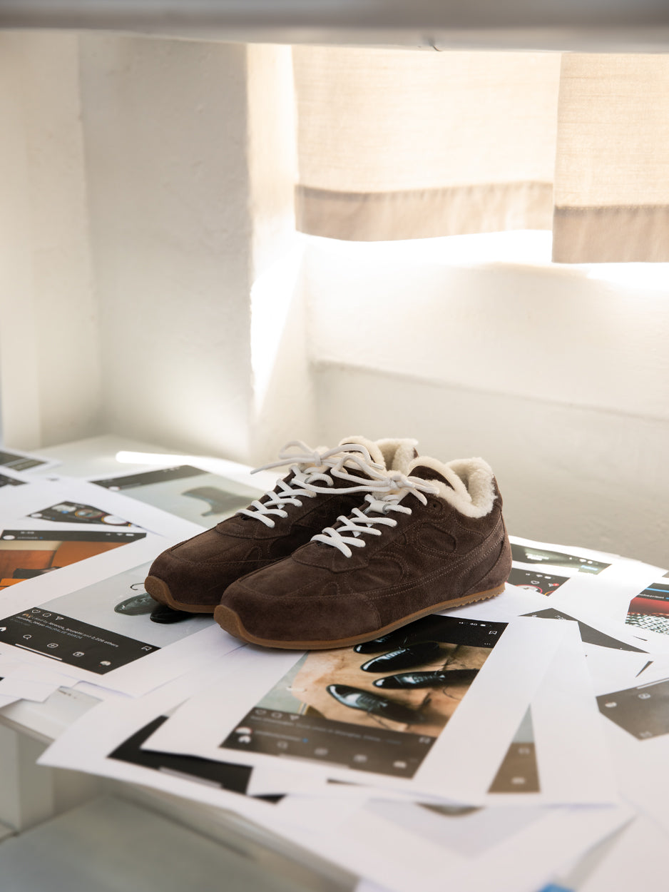 Officine Creative - Women's suede sneakers with sheer lining