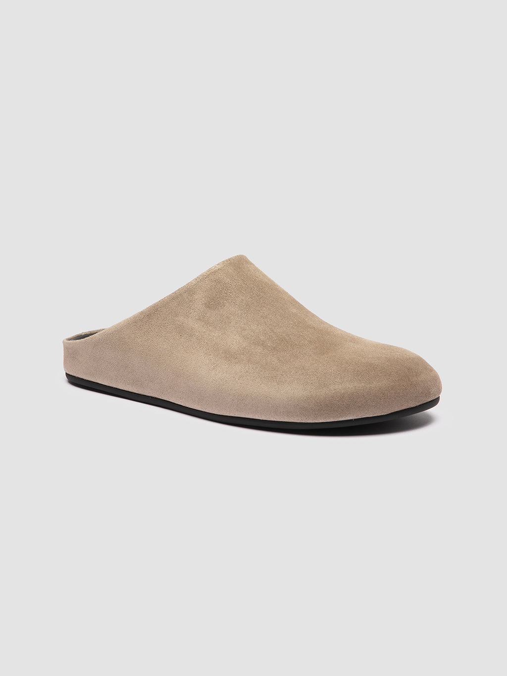 BABOUCHE 001 - Taupe Suede Mule Sandals - image 3,side view