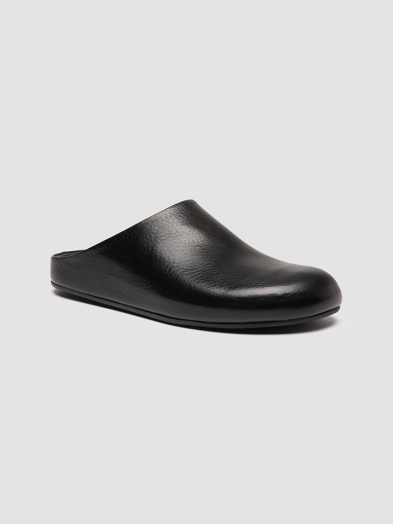 BABOUCHE 001 - Black Leather Mule Sandals