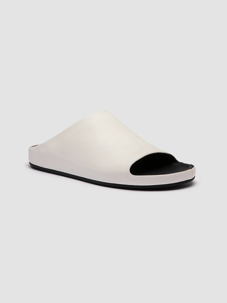 BABOUCHE 002 - White Leather Mule Sandals
