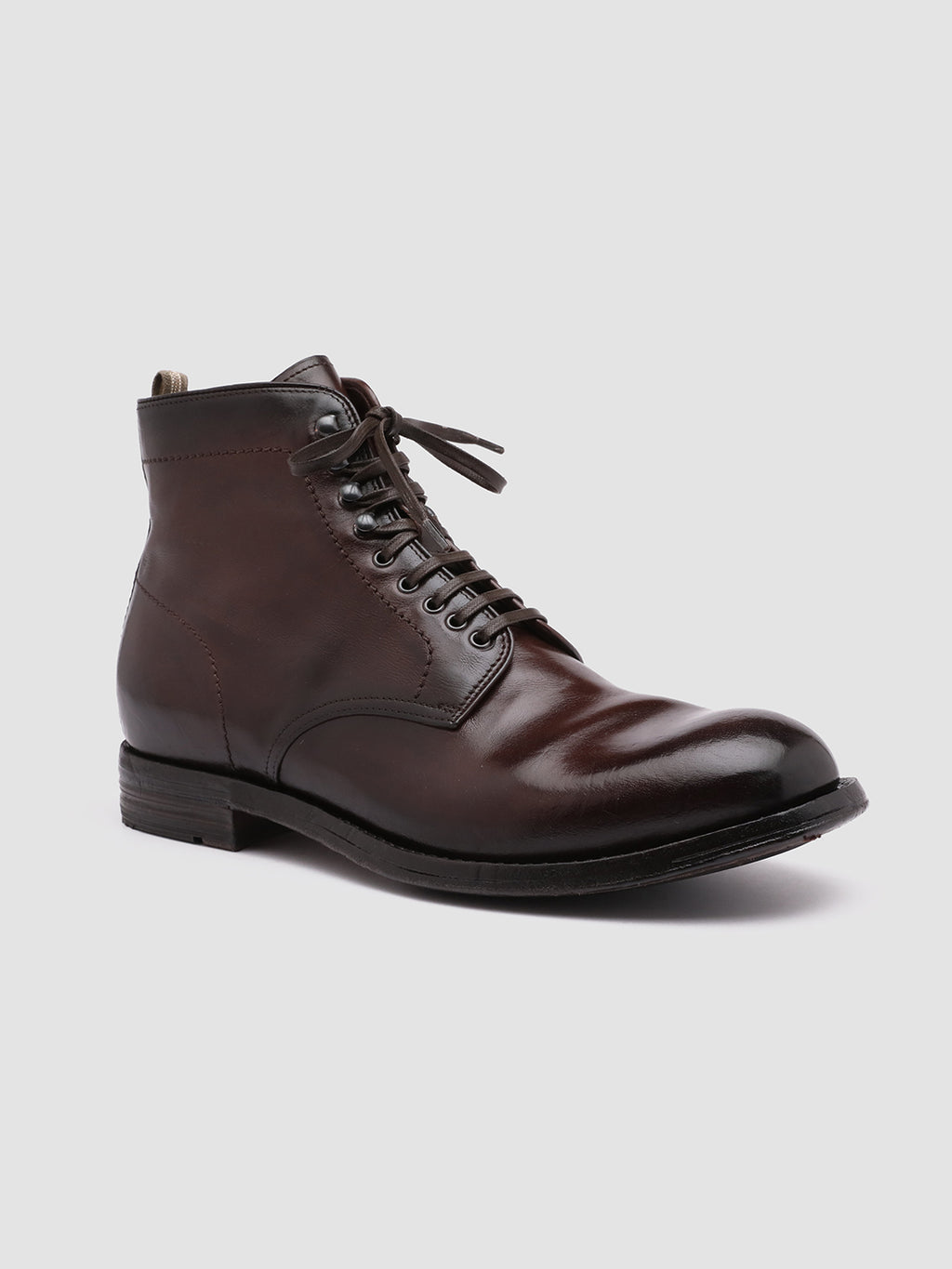 BALANCE 003 - Brown Leather Lace Up Boots - image 3,side view