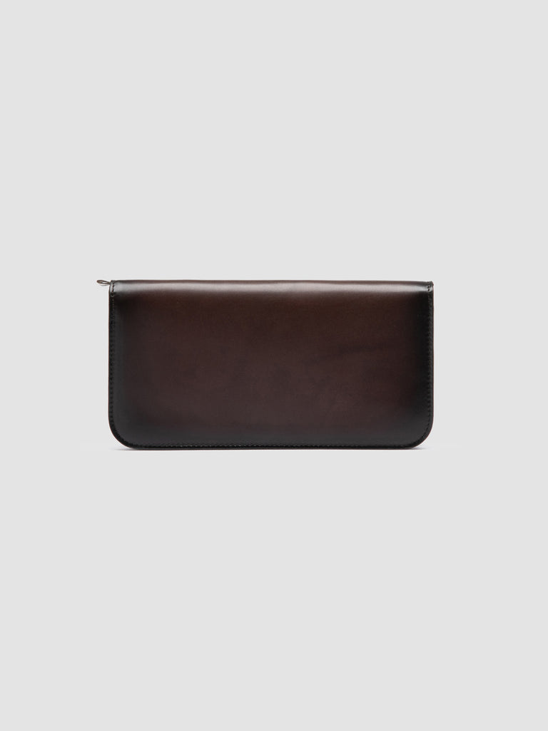 BERGE' 01 - Portafoglio con Zip in Pelle Marrone