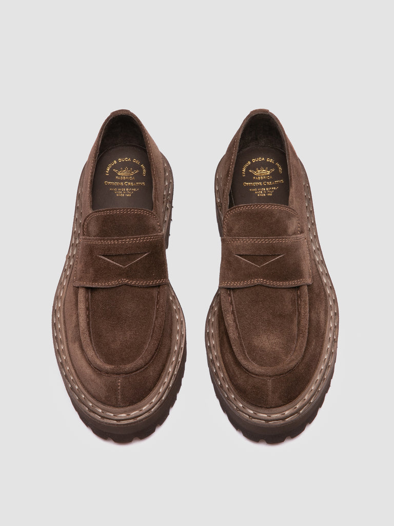 BLOSSOM 015 - Brown Suede Penny Loafers
