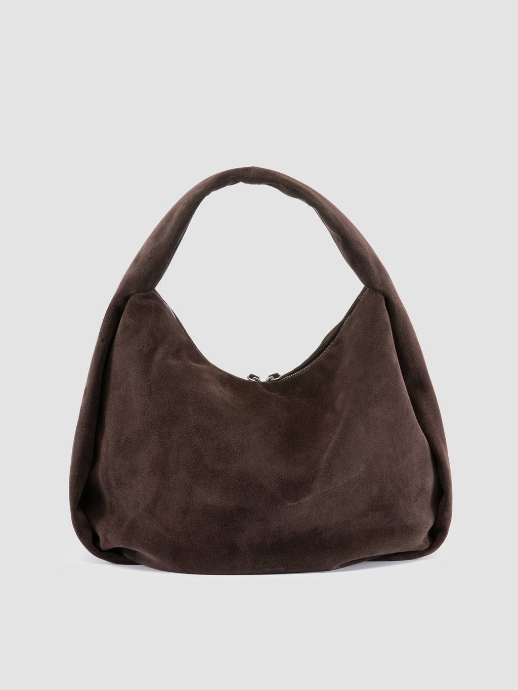 BOLINA 048 - Brown Suede Shoulder Bag - image 4,side view