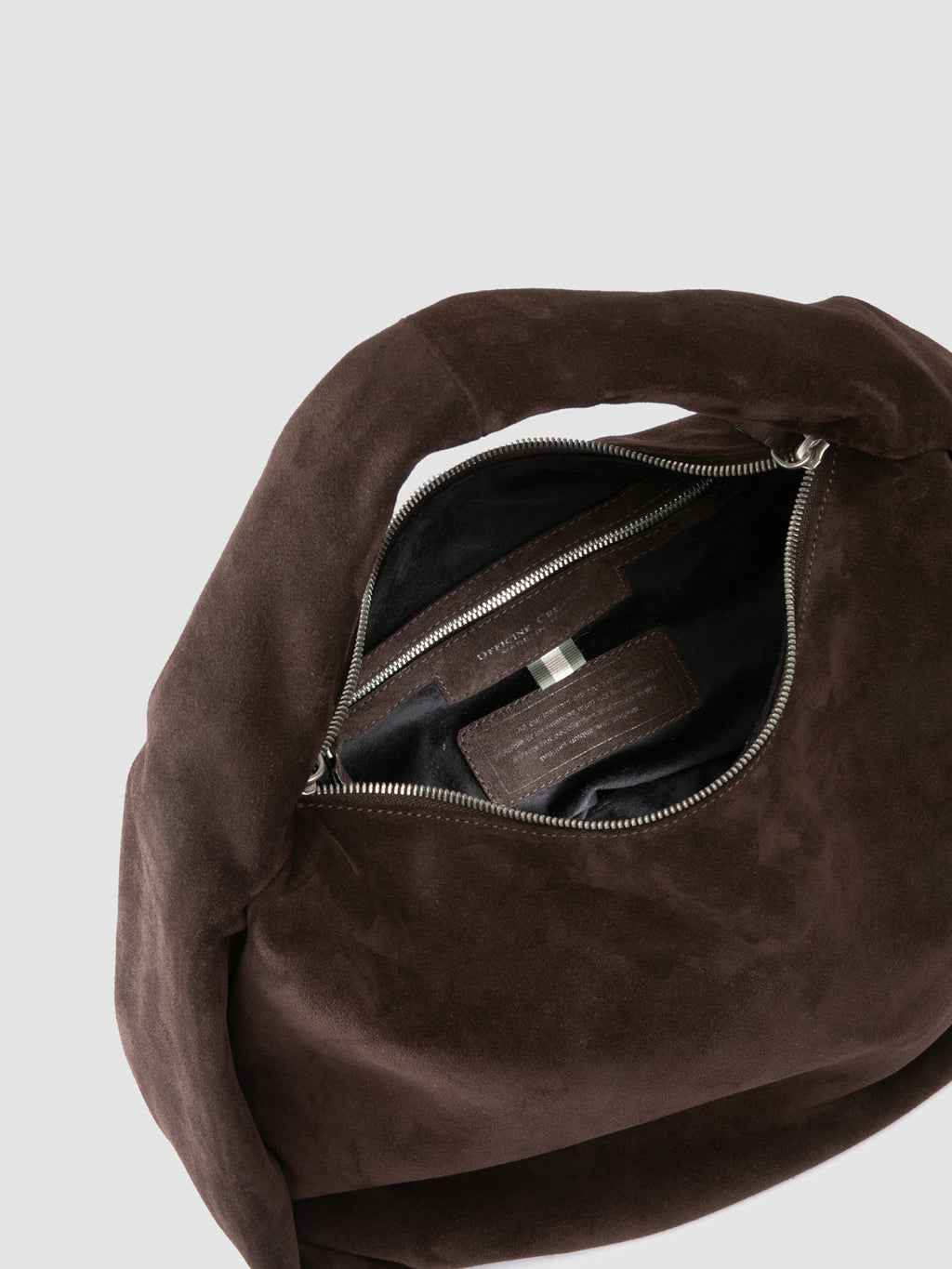 BOLINA 048 - Brown Suede Shoulder Bag - image 6,side view