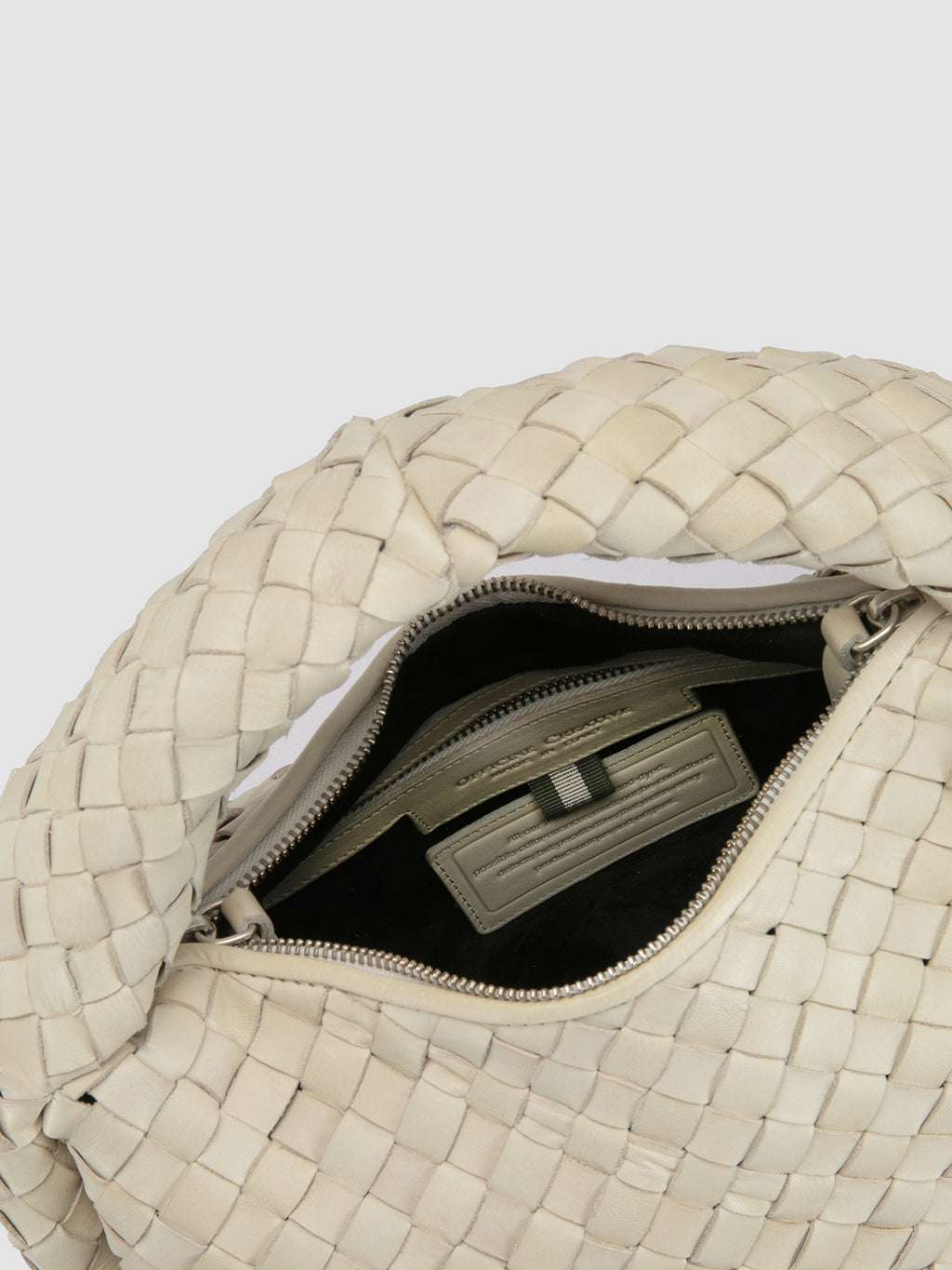 NOLITA WOVEN 144 - Borsa con Manico in Pelle Bianca