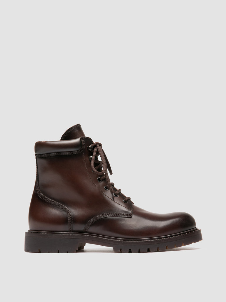 BOSS 002 - Stivali Stringati in Pelle Marrone