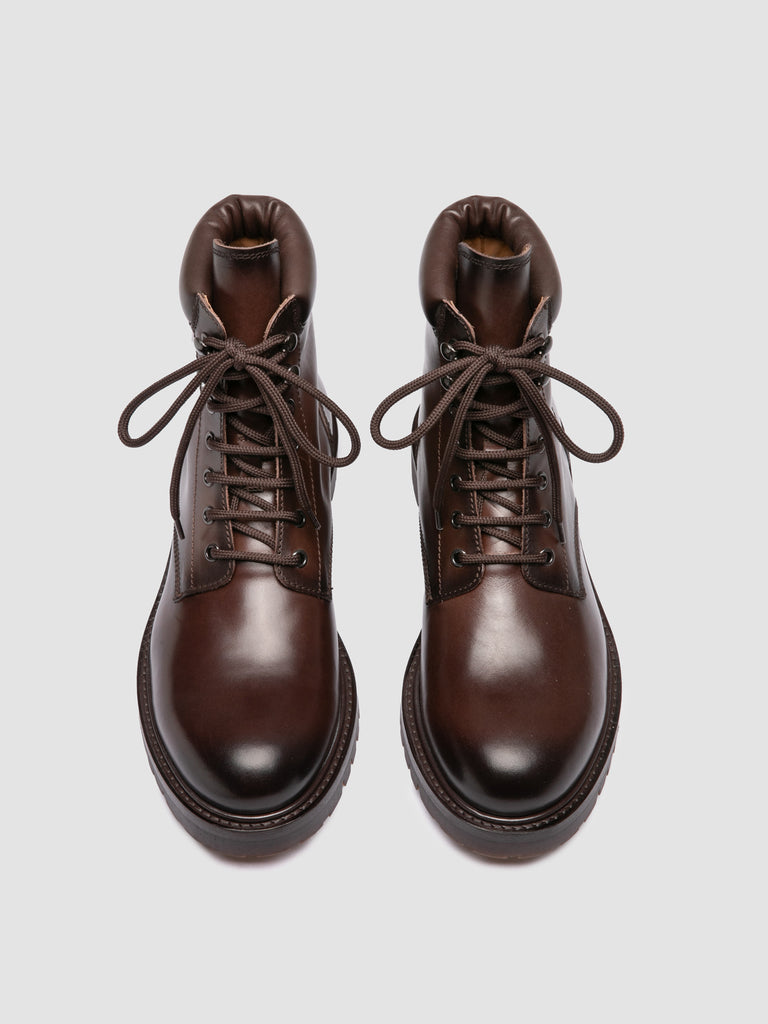 BOSS 002 - Stivali Stringati in Pelle Marrone