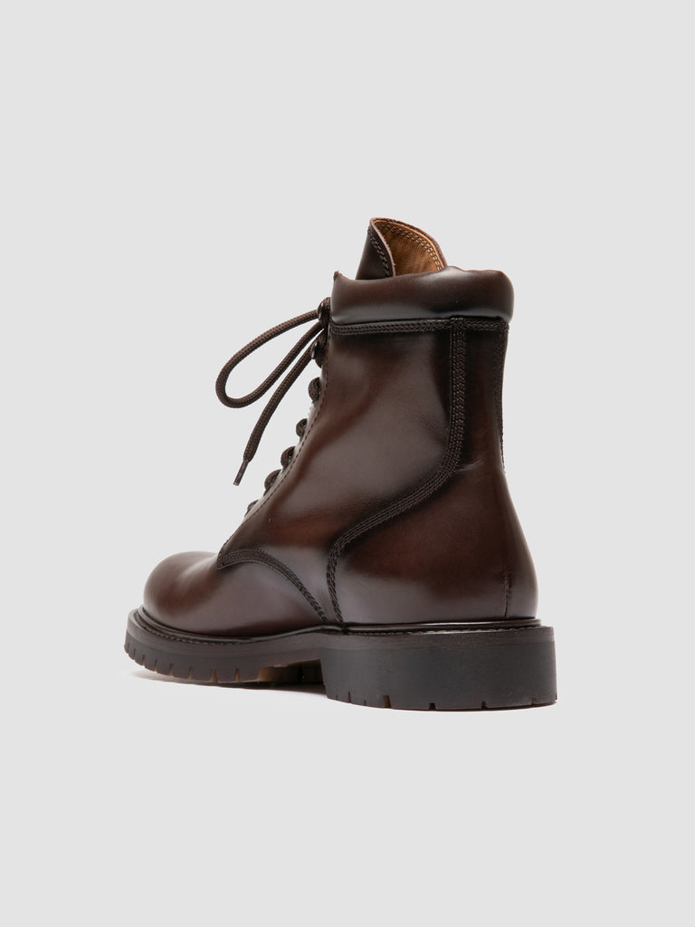 BOSS 002 - Stivali Stringati in Pelle Marrone