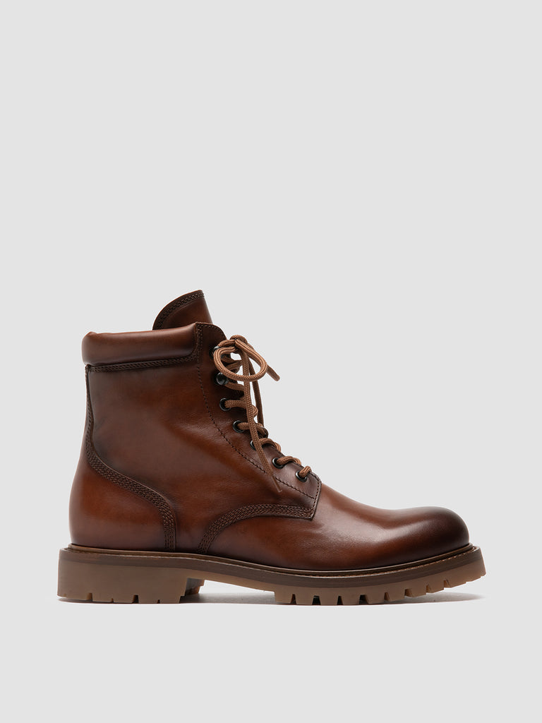 BOSS 002 - Stivali Stringati in Pelle Marrone