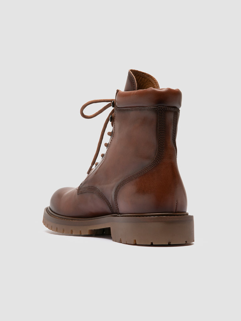 BOSS 002 - Stivali Stringati in Pelle Marrone