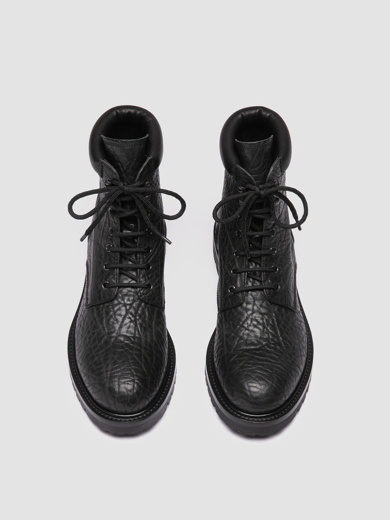BOSS 008 - Black Leather Lace-Up Boots
