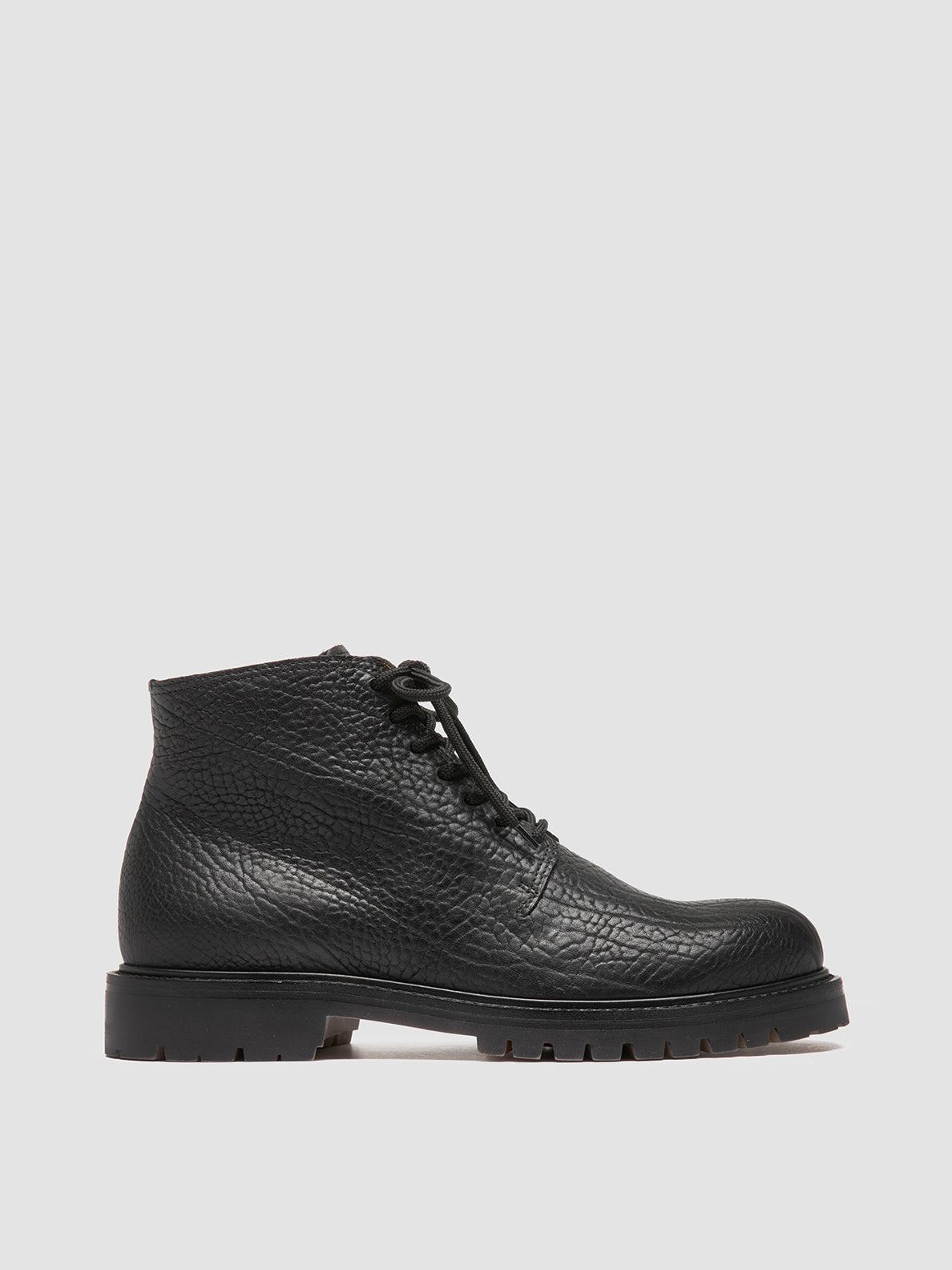 Officine Creative BOSS 011 Stivali Stringati in Pelle Nera