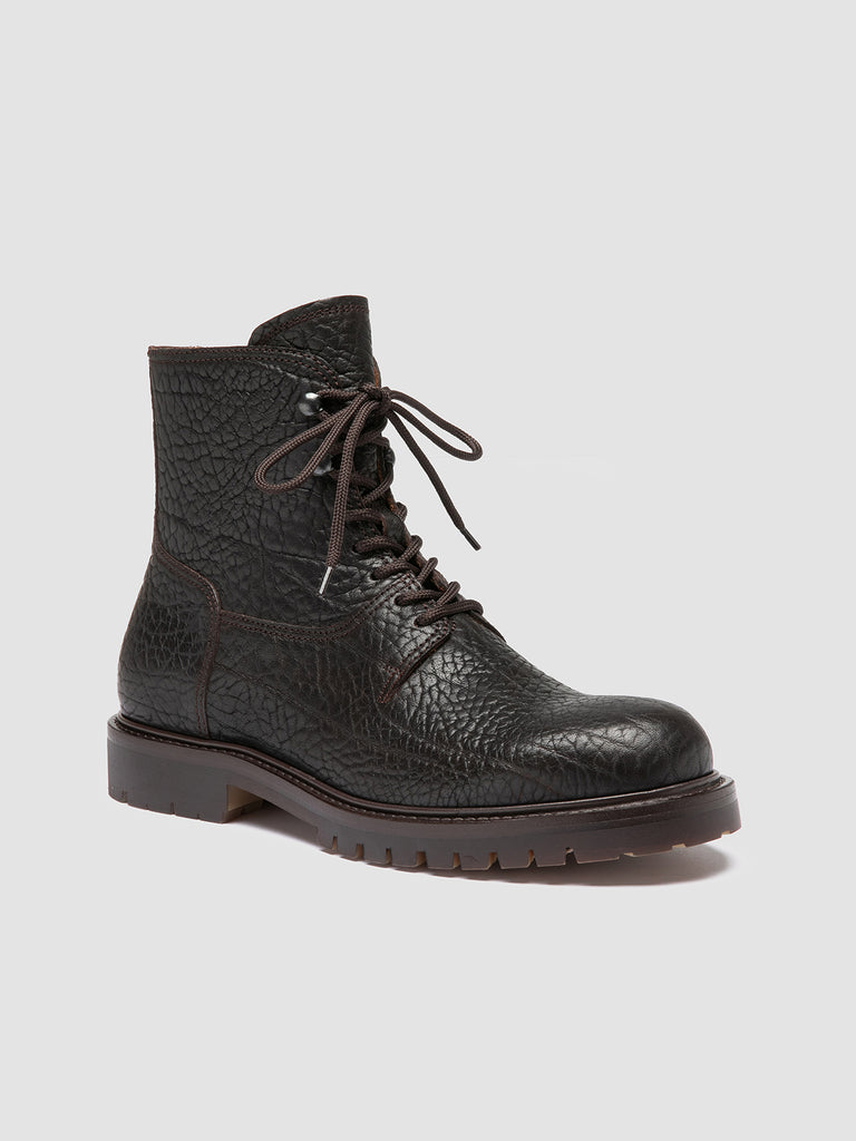 BOSS 017 - Stivali Stringati in Pelle Marrone