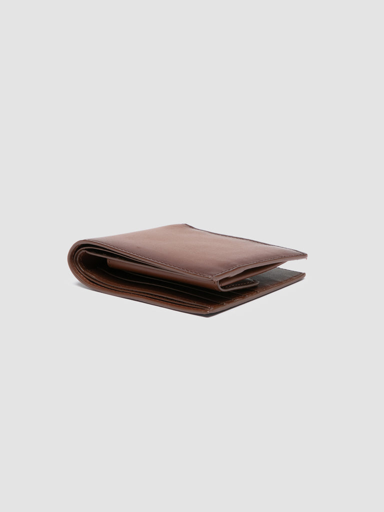 BOUDIN 02 - Portafoglio Bifold in Pelle Marrone