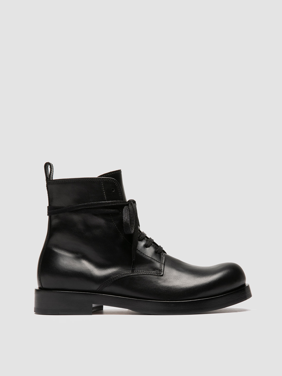 Officine Creative BULLA 002 Stivali Stringati in Pelle Nera